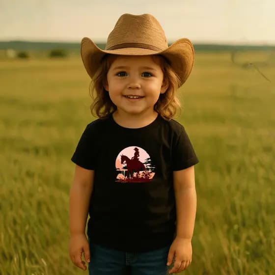 Camiseta Infantil Country Rodeio Menina Cavalo estilo boiadeira camisetas infantis alta qualidade