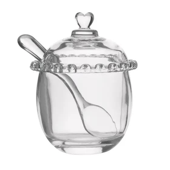 Açucareiro de Cristal Com Colher Coração Lyor
