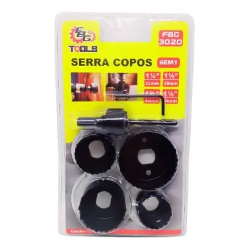 Kit De Serra Copo 6 Peças Fbg Madeira Gesso Plastico