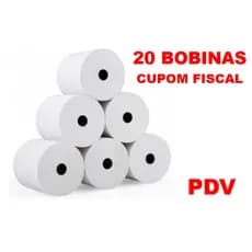 Bobina térmica 80x30 cupom fiscal branca com 20 unidades p/ impressora PDV