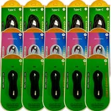 KIT COM 5 CABOS DE CELULAR COM 3 MODELOS 5 TIPO C / 5 IPHONE / 5 V8
