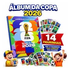 Album Copa Do Mundo 26 Panini Oficial Capa Mole +14 Figuinhas Oficiais