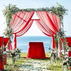 Tecido Voal Voil 10mt x 3,00mt Vermelho - Leve Transparência - Cortinas, Eventos, Decoração e Festas