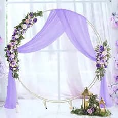 Tecido Voal Voil 5mt x 3mts Largura Lilas - Leve Transparência - Cortina Decoração Festa Aniversário