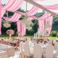 Tecido Voil Rosa 100mt comprimento x 3,00mts Largura - Transparência Cortinas Decoração e Festas