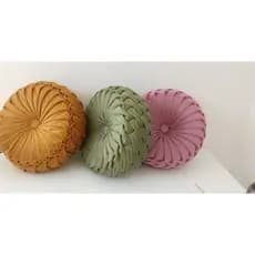 almofada decorativa redonda artesanal luxuosa veludo decoração sofá sala 40 cm