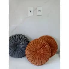 kit 2 almofada decorativa redonda artesanal veludo luxuosa 40 cm