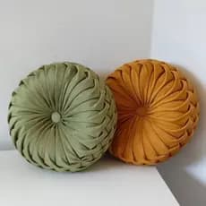 almofada decorativa redonda artesanal veludo 40 cm decoração luxuosa