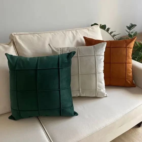 kit 3 capas de almofada decorativa em veludo 45x45 decoração luxuosa