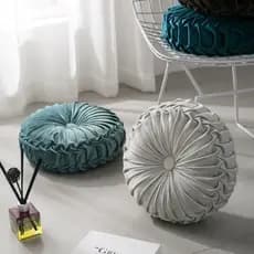 kit 2 almofadas redondas artesanal veludo luxuosa 35 cm decoração de sofá sala