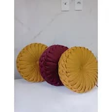 almofada decorativa redonda artesanal veludo luxuosa sofá sala 35 cm