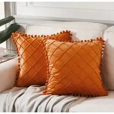 kit 2 capas de almofadas terracota veludo 45x45 decoração luxuosa sofá