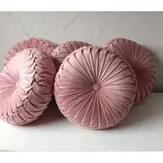 almofada decorativa redonda artesanal veludo Rose 40cm