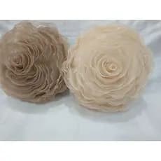almofada  redonda forma de rosa em Organza cristal 40 cm