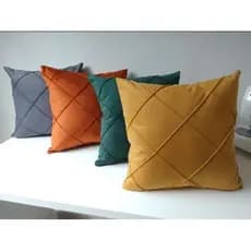 kit 4 capas de almofada drapeada  Suede aveludado 45x45