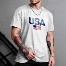 Camiseta Masculina America Usa Manfinity Estilo Street Wear 100% Algodão