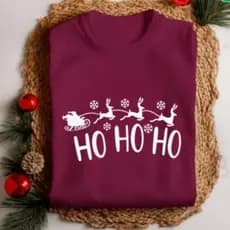 Camisetas de Natal Algodão Unissex Estampada HOHOHO Noel 2025
