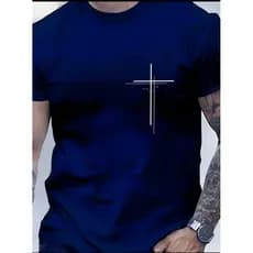 Camiseta Camisa Masculina Cruz Dupla Religião 100% Algodão Malha Premium