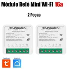 Kit com 2 Módulos Relé Mini Wifi 1 Canal Tuya Nova Digital Compatível com Aelxa e Google Home
