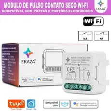 Módulo Relé de Pulso Contato Seco Smart Wifi Tuya Ekaza - Compatível com Alexa e Google Home