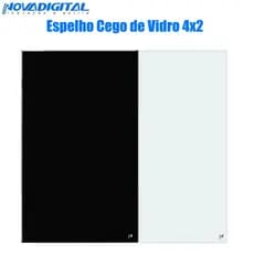 Placa Espelho Cega 4x2 de Vidro temperado com Suporte - Padrão Interruptores Nova Digital