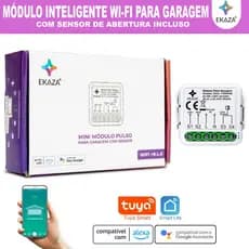 Kit Módulo Wifi Para Portões Eletrônicos e Garagem com Sensor Ekaza Tuya Smart - Compatível Alexa