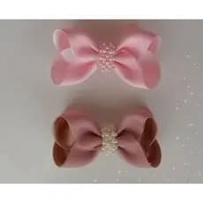 Laço boutique para bebê na faixa com pérola