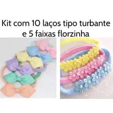 Kit com 10 laços na faixa para bebê menina infantil
