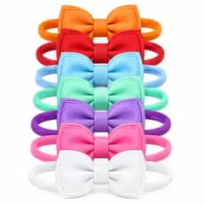 Kit com 10 faixas tipo tiara para bebê com laço e meia de seda acessório cabelo enxoval maternidade faixa gravatinha
