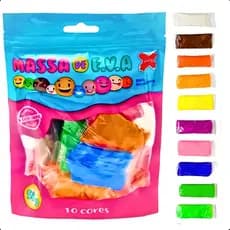 Massinha De Eva Com 10 Cores Para Moldar Pula Pula Colorida Cor 10 Cores Coloridas
