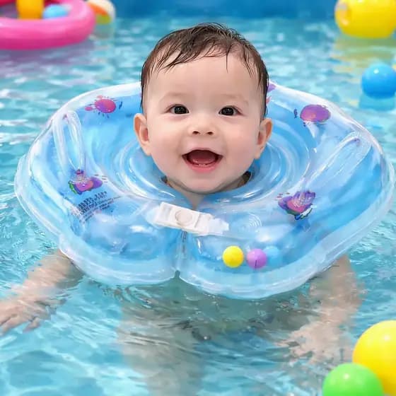 Boia De Pescoço Para Bebê Com Alça Ajustável Para Piscina