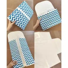Trocador Portátil para Bebê Tecido Impermeável Chevron Azul FashionArts
