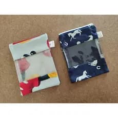 Kit 2 Saquinhos com Fecho Zíper 9x12cm multiuso com chaveiro porta chaves bijus fone de ouvido etc