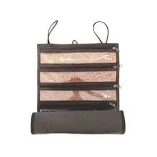 organizador portátil de enrolar com 7 divisórias transparentes com fecho de zíper porta relógios porta bijus