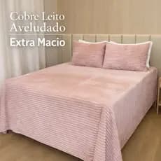 kit Manta Cobre Leito Canelado Aveludado Extra Macio Tipo Cobertor 2,50 x 2,20 M