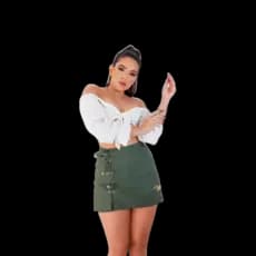 Short/ Short saia em Bengaline, moda feminina, luxo