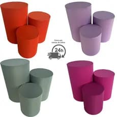 Kit Capa Mesas de Cilindro Para Decoração Diversas Cores trio