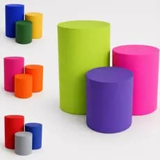 Kit 3 Capas Mesa Cilindro Festa Decoração Elegante Colorido Completa Mesas Varias Cores Luxo