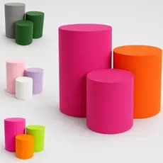 Kit Trio Capas de Cilindro Para Festa Decoração Moderna Diversas Cores Mesa Aniversário Luxo