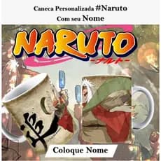 Caneca Xícara Personalizada Anime Naruto Porcelana Cerâmica Com Seu Nome Akatsuki Geek Nerd Mangá