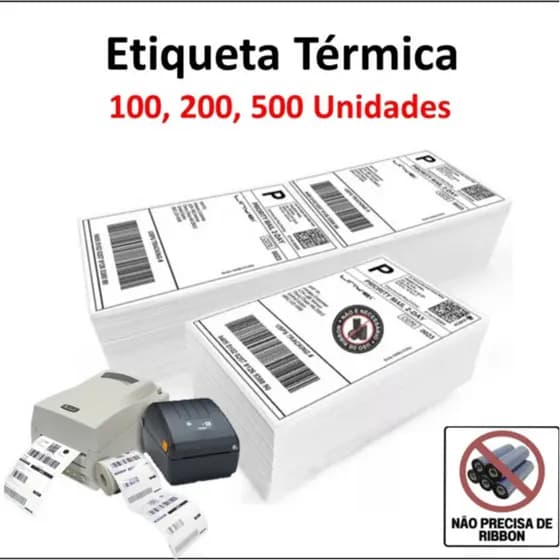 Etiquetas Térmica 100 200 500 Papel Adesivo 10x15CM Térmico Contínuo Serrilhada Resma E-Commerce