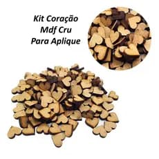 Kit Coração Mdf Cru Corte à Laser Aplique Colagens Artesanato Lembrança Casamento Noivado Batizado