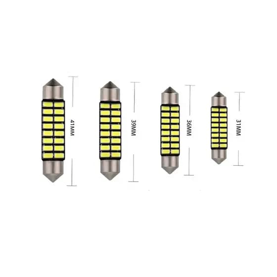 Lâmpada Torpedo Led 31 36 39 41mm Canbus 16LEDS  Teto Iluminação Interna Carro