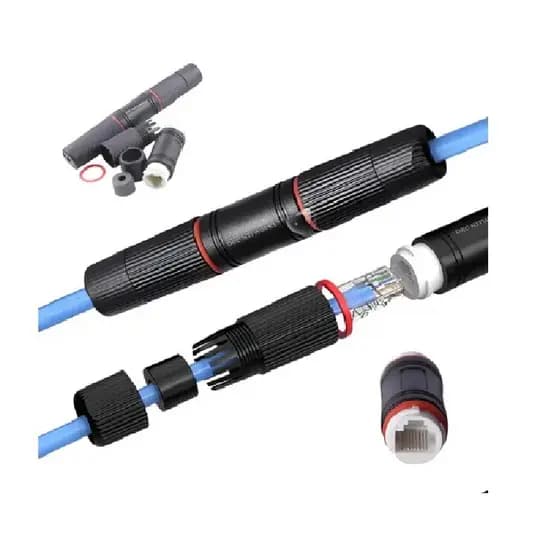 Conector Emenda Rj45 Cat6 Ip68 Impermeável À Prova Dágua