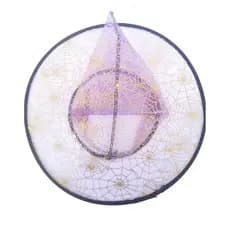 Chapéu De Bruxa Para Festas Teia Aranha Dourado-lilás