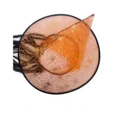 Chapéu De Bruxa Cabelo Festas Teia Dourada-laranja