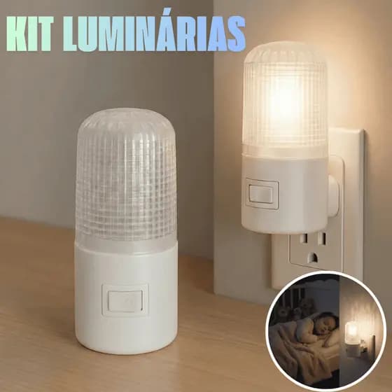 Luminária Luz Noturna Led Abajur 1/2/3/4 Un Luz Tomada Bivolt Quarto Sala Lampada