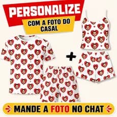 KIT COM 4 PEÇAS , PARA CASAL/ PERSONALIZADO COM FOTO COMBINE COM SEU AMOR