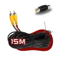 Cabo Rca 15 Metros + Emenda Rca Simples Fêmea P Câmera De Ré