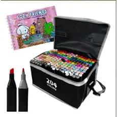 Kit Canetinhas 204 Cores + Livro De Colorir Capa Dura +50